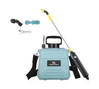 JISADER Spruzzatore Elettrico da Giardino con 3 ugelli nebulizzatori Asta telescopica Pulsante Singolo Portatile per irrorazione di Piante, Blu da 5 Litri