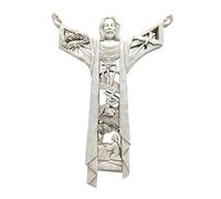 JISADER Statua di Cristo risorto Scultura da Parete Chiesa Collezione per la casa Regali Decorativi da Parete Croce Gesù Figurine per Armadio da Camera da