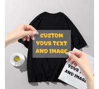 Jishiletao Adesivi termoadesivi personalizzati termoadesivi adesivi personalizzati per t-shirt/vestiti/borsa/scarpe/cappelli DTF trasferimenti pronti da premere, fai da te la tua foto/testo/logo