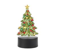 JISHSHAY Diamond Painting Night Light 5D FAI DA TE Natale Diamante Art Desk Light con LED Albero di Natale Speciale a forma di Cristallo Comodino Lampade Natale Arte Diamante Arte Decorazione di
