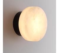 JISHUBO Applique da parete a LED con cablaggio fisso, lampada da parete rotonda in marmo, lampada da parete in stile minimalista francese, apparecchi di illuminazione a parete per sala da pranzo, corr