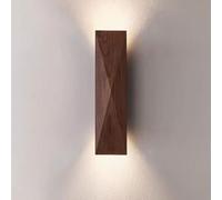 JISHUBO Applique da Parete in Stile Giapponese, con Illuminazione Superiore e Inferiore, Forma Rettangolare, in Legno, 40 cm, Ideale per Camera da Letto, Soggiorno e Ristorante.
