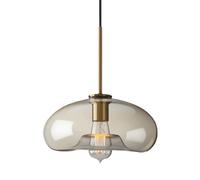 JISHUBO Lampada a sospensione a testa singola con base E27, lampadario in stile minimalista americano, paralume in vetro con personalità creativa, apparecchi di illuminazione decorativa per bar dell'h