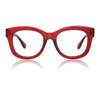 JiSoo Lettori oversize del progettista delle donne/uomini degli occhiali da lettura, grandi occhiali rotondi spessi da lettura delle signore, D-rosso, 1.0