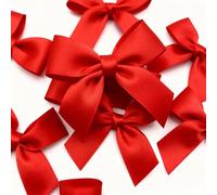 Jisrcha 60 Fiocchi, Fiocchetti Piccoli per Decorazioni, Fiocchetti per Bomboniere per Matrimoni, Confezioni Regalo, Artigianato, Compleanni, Torte, Decorazione di Sacchetti per la Merenda (Rosso)