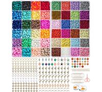 Jissta 10660 Perline per Braccialetti,Set di Perline Fai Da Te per Bambini,Kit per la Creazione di Gioielli Colorati ,Schmuckset für Mädchen Halskette Armband Kunsthandwerkliches Set