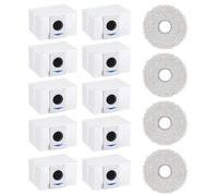 Jissta 14 Kit di Accessori per Ecovacs Deebot T20 Omni / T20e Omni / X1 Omni / X1 e Omni Aspirapolvere, 10 Sacchetti per Polvere, 4 Panni Mop Ricambi, Ricambio per Ecovacs Station