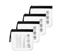 Jissta 4 borse trasparenti per articoli da toeletta 20 * 20CM, borsa per liquidi per aerei, borsa cosmetica portatile, borsa da toilette da viaggio per donna e uomo con maniglia