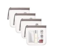 Jissta 4 borse trasparenti per articoli da toeletta 20 * 20CM, borsa per liquidi per aerei, borsa cosmetica portatile, borsa da toilette da viaggio per donna e uomo con maniglia