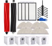 Jissta Kit Accessori di ricambio per Roborock Q5 Pro/Q5 Pro+/Q8 Max/Q8 Max+ Aspirapolvere, 2 Spazzole Principali, 4 Panni mop, 4 Filtri HEPA, 6 Spazzole Laterali, 4 Sacchetto per Polvere