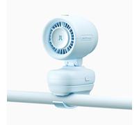 JISULIFE 2026 Ventilatore a Clip - Piccolo & Elegante con 38H di Raffreddamento, Luce Notturna Morbida, Staccabile con un Click per Passeggino o Scrivania, Ventilatore Sicuro per Passeggino per Culla