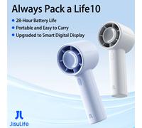 JISULIFE Mini ventilatore portatile, batteria da 4000 mAh a lunga durata, raffreddamento fino a 22 ore, 5 velocità del vento, essenziale per l'estate