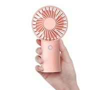 JISULIFE Mini Ventilatore Portatile da 4000 mAh [Tempo di Raffreddamento Max 20 ore],Ricaricabile USB, Alimentato a Batteria con 3 Velocità per Viaggio/Pendolarismo/Trucco-Rosa