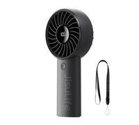 JISULIFE Mini Ventilatore Portatile da 5000 mAh, Ricaricabile USB Con Display Digitale, 5 Velocità del Vento, Ideale per Viaggi/Scuola/Ciglia - Nero