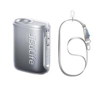 JISULIFE Ventilateur de taille portable, 100 vitesses, 40 000 tr/min, mini ventilateur personnel portable pour le cou, USB batterie 4 500 mAh 16 h, écran LED, cadeau de voyage en plein air - Nero