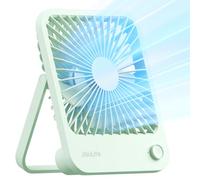 JISULIFE Ventilatore da Tavolo Portatile, 4500mAh Ventilatore Ricaricabile Alimentata a Batteria, Pieghevole a 180°, 4 Velocità Della Ventola Regolabili, Adatto a Casa/Ufficio/Viaggio-Verde