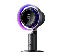 Jisulife Ventilatore da tavolo Pro3, ventola oscillante turbo 3 in 1 con purificatore d'aria e luce RGB, filtro HEPA H11, regolabile a 100 velocità, batteria ricaricabile da 10000 mAh, potente flusso