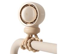 JISULIFE Ventilatore per passeggino, grande, sicuro, senza pale, per culla, scrivania, batteria portatile ricaricabile con tecnologia Air Turbo, luce notturna, regalo alimentare per mamma/papà/amico