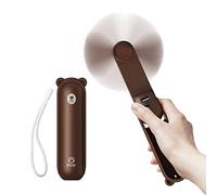 JISULIFE Ventilatore portatile con Powerbank da 4500 mAh,autonomia massima di 46 ore,ventola tascabile alimentata a batteria,ventola personale pieghevole alimentata tramite USB,3 velocità-Marrone