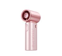 JISULIFE Ventilatore portatile cromato - Turbo potente, 22H di freschezza | Display a LED 5000 mAh, 5 velocità, mini ventilatore portatile ideale per viaggi, regalo per donne e uomini -rosa