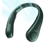 JISULIFE Ventilatore portatile da collo, mani libere, senza pale,4000 mAh, a batteria, ventilatore personale indossabile, girevole, ricaricabile, regalo per donne e uomini- Verde Scuro