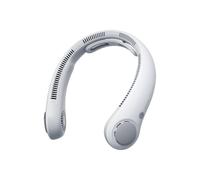 JISULIFE Ventilatore portatile da collo migliorato, supporto per il collo personale a mani libere, regolazione a 5 velocità, 5000 mAh indossabile senza pale silenzioso ricaricabile - Grigio nebbia