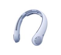 JISULIFE Ventilatore portatile da collo migliorato, supporto per il collo personale a mani libere, regolazione a 5 velocità, 5000 mAh indossabile senza pale silenzioso ricaricabile - Blu