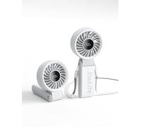 JISULIFE Ventilatore portatile Life7, potente ventilatore portatile con display LED, massimo 19,5 ore, 5000 mAh, 3 in 1 mano/scrivania/collo ventilatore, mini ventilatore da viaggio (grigio)