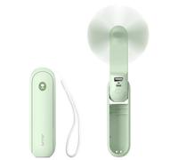 JISULIFE Ventilatore Portatile, Mini 3 In 1 con Batteria Ricaricabile, Ventilatore Tascabile Personale per Viaggi, Rsterni, Power Bank USB, Torcia Elettrica, Regali Ideali Essenziali - Verde