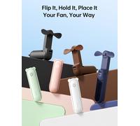 JISULIFE Ventilatore portatile Mini ventilatore portatile USB 4500mAh Ricarica tenuto in mano Piccolo ventilatore tascabile 3 in1 con funzione torcia Power Bank