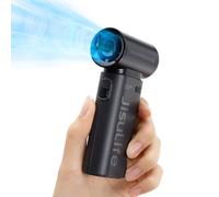 JISULIFE Ventilatore Portatile, Mini Ventilatore USB Ricaricabile, 5000 mAh Ventilatore per Trucco Personale/Ciglia, 5 Velocità Ventilatore Portatile con per Donne Uomini, Viaggi, Campeggio Nero