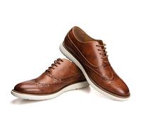 JITAI Scarpe Oxford Eleganti da Uomo, Stringate Leggere, Marrone-02, 41 EU (8 UK)