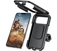 Jitehsha Supporto Impermeabile per Telefono da Moto con Touch Screen Sensibile per Smartphone da 4,7“-6,0” Fino a 11 mm di Spessore, Rotazione di 360°, si Adatta Al manubrio da 22-32 mm (S)