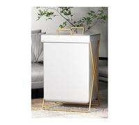 Bagno Cesto portabiancheria pieghevole X-Frame con organizer per sorter borsa in pelle Cesto portabiancheria con struttura in metallo nero/oro Cesto portabiancheria Biancheria