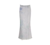 JITEM Gonna lunga da donna in denim a vita bassa, a vita bassa, a coda di pesce, elasticizzata, sfrangiata, orlo grezzo, aderente, gonna lunga in jeans a sirena, Blu, L