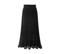 JITEM Gonna Lunga Svasata Lavorata a Maglia in Pizzo all'Uncinetto Allungato da Donna. Gonna Lunga Aderente a Sirena a Coda di Pesce Lavorata a Maglia a Vita Alta