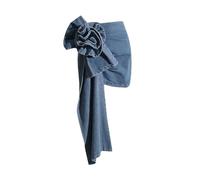 JITEM Minigonna Aderente in Denim da Donna Minigonna a Pieghe 3D Fiore Rosa Estate Casual a Vita Alta a-Line Gonna Corta Jean Y2k da Donna