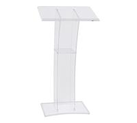 JITEM Podio Leggio Leggio del podio Inclinato in Acrilico Pulpito Curvo Podio della Chiesa Leggio dell'oratore in plexiglass Curvo Trasparente per conferenze Recital Discorso e Presentazione Pulpito