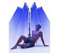 JITESY Lampada abbronzante, 432 LED, doppia lunghezza d'onda 460 NM e 490 NM, solarium viso e corpo, 60 W, 5 livelli di luminosità, 2 modalità, supporto regolabile in altezza