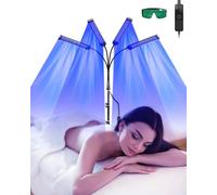 JITESY Solarium per la casa, 460NM&490NM, lampada abbronzante, 60 W, luce blu per uso domestico, viso e corpo, doppio supporto abbronzante per il viso, con 432 LED