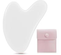 JITIFAZH Guasha Board Massage Tool Heart Shape Jade per viso, occhi, collo per la cura della pelle, bellezza e rilassamento dei muscoli del corpo (bianco)