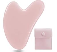 JITIFAZH Guasha Board Massage Tool Heart Shape Jade per viso, occhi, collo per la cura della pelle, bellezza e rilassamento dei muscoli del corpo (rosa)