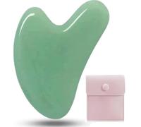 JITIFAZH Guasha Board Massage Tool Heart Shape Jade per viso, occhi, collo per la cura della pelle, bellezza e rilassamento dei muscoli del corpo (verde)