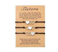 JITNGA 3 Pezzi Braccialetti Amicizia Bracciale Best Friends Bracciale Lunga Distanza Promesse Braccialetto Migliori Amici Per Le Signore Madre Figlia Bracciali Regalo Per Donne Ragazze Compleanno