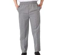 Jitong Pantalone da Cucina Uomo Comodi Pantaloni da Chef con Elastico in Vita Pantaloni Lavoro Uniforme Cuoco - Pied de Poule | Pieno Elastico, 4XL