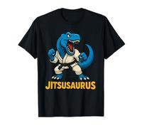 Jitsusaurus Funny Dinosaur Brazilian Jiu Jitsu Blue T-Rex Maglietta