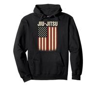 Jiu Jitsu American Flag US United States Patriotic Felpa con Cappuccio