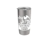 Jiu Jitsu Backup Munizioni Citazione Divertente BJJ Combattimento Arti Marziali Bicchiere termico in acciaio inox doppia parete