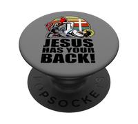 Jiu Jitsu brasiliano Gesù ti guarda le spalle Divertente BJJ PopSockets PopGrip Adesivo