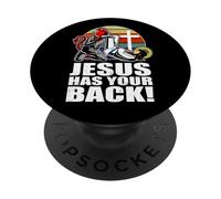 Jiu Jitsu brasiliano Gesù ti guarda le spalle Divertente BJJ PopSockets PopGrip Adesivo